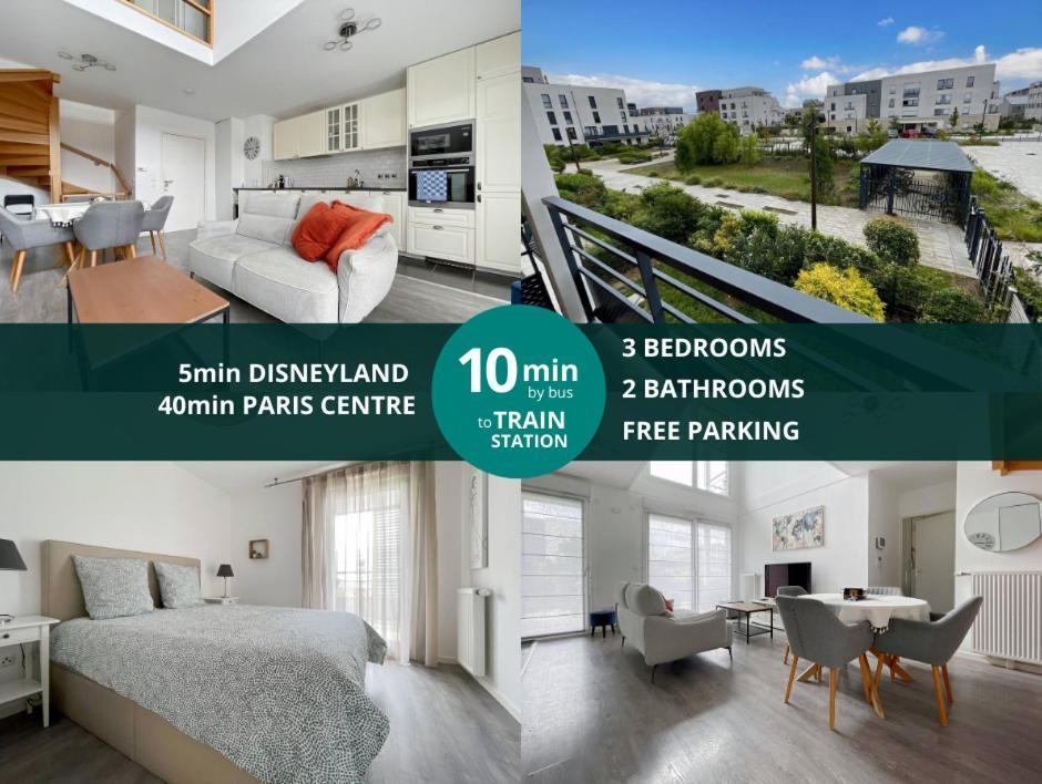 Le Colisee - Appartement Duplex Pour 6 A Disneyland Paris Montévrain Exteriör bild